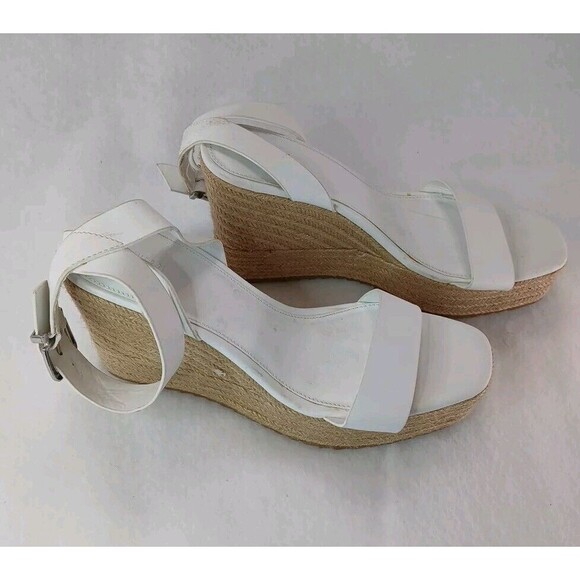 Women’s Forever 21 White Wedges Size 10 Braided Twine - Picture 1 of 7